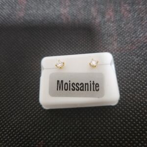 Moissanite Solitaire Stud Earrings 0.25ctw 3mm